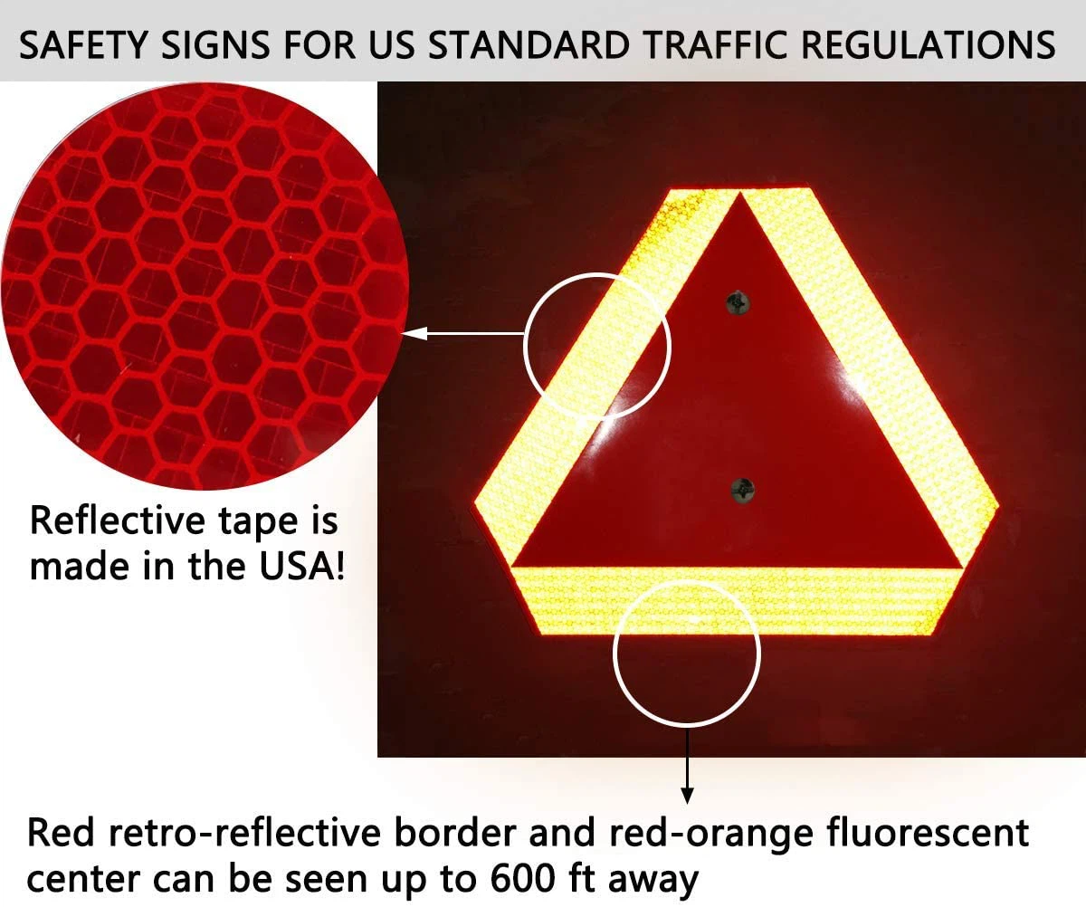 Reflective Slow Moving Vehicle Sign 6 Reflective Slow Moving Vehicle Sign 6