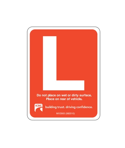Neuer Fahrer-L-Schild-Aufkleber