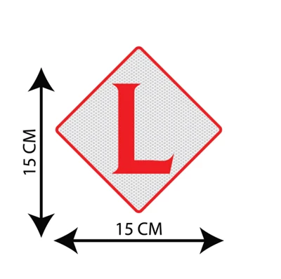 Reflektierendes Aufkleberschild mit L-Platten