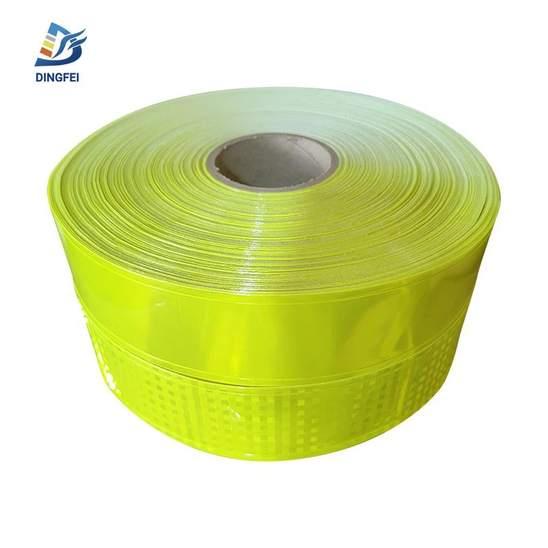 6 cm breites fluoreszierendes gelbes reflektierendes PVC-Band für Kleidung