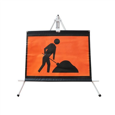 Australien Mann bei der Arbeit Reflektierendes Stativ Roll Up Schild Kit