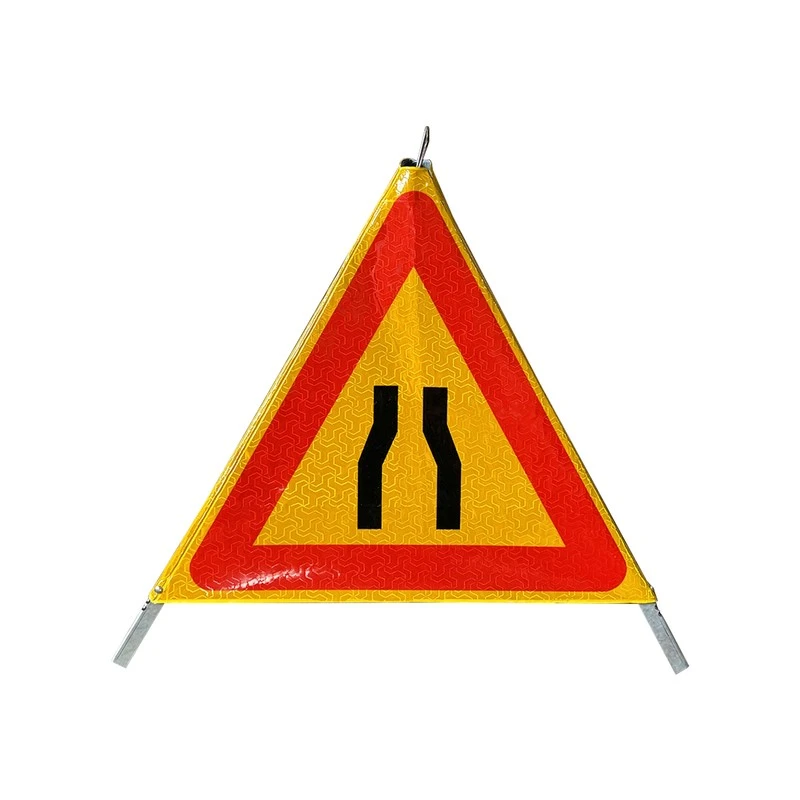 Road Narrows Reflective Tripod Folding Warning Sign 1 Road Narrows Reflective Tripod Folding Warning Sign 1