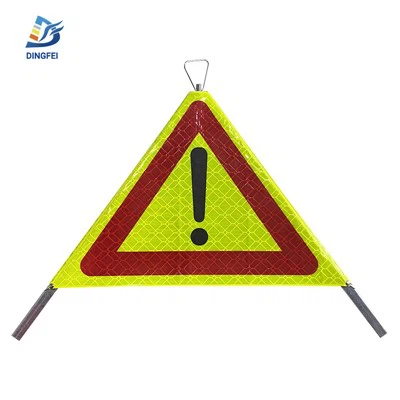 Fluoreszierendes gelbes Warnsignal, reflektierendes Stativ-Klappschild